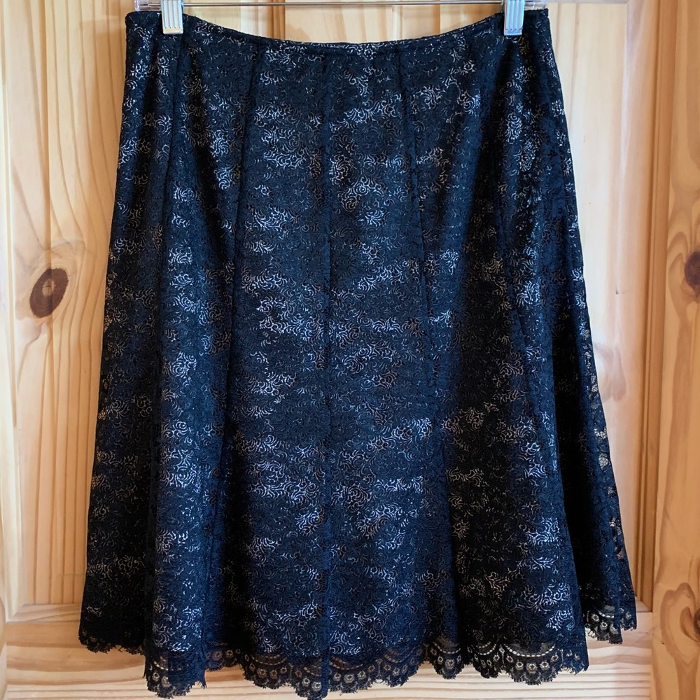 EUC Ann Taylor Black Lace Skirt 6P